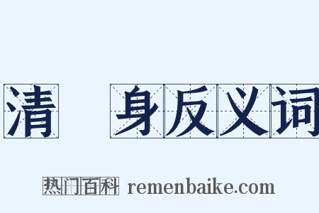 清浄身反义词是什么意思的图片